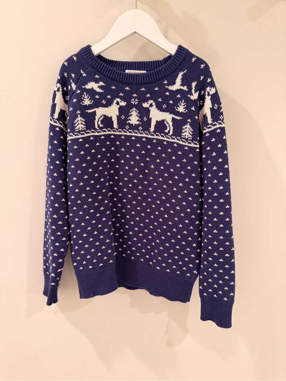 Crewcuts Navy and White Nordic Reindeer Crewneck Sweater